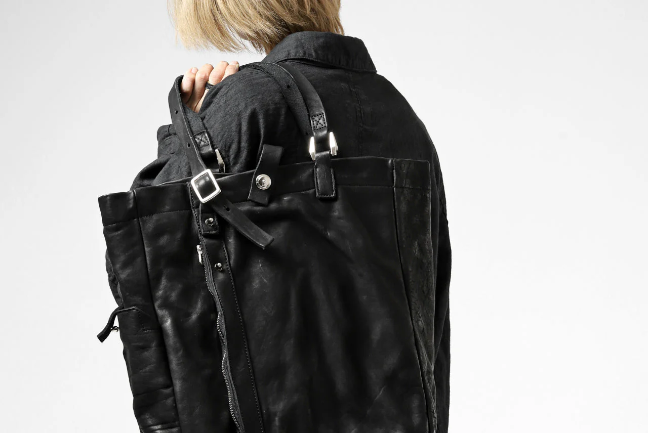 ISAMU KATAYAMA BACKLASH TOTE BAG / DOUBLE-SHOULDER OBJECT DYED (BLACK) - Image 73