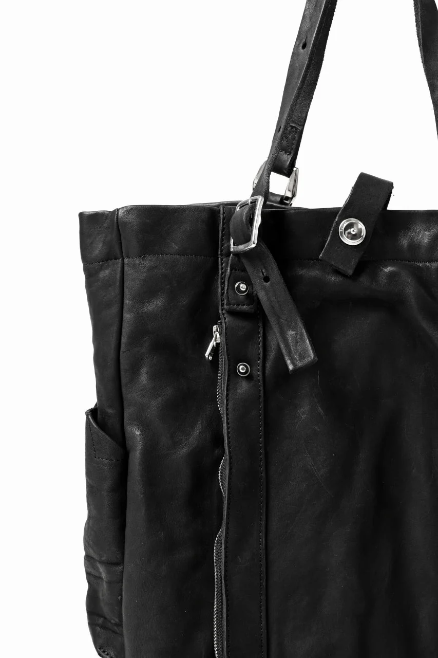 ISAMU KATAYAMA BACKLASH TOTE BAG / DOUBLE-SHOULDER OBJECT DYED (BLACK) - Image 8
