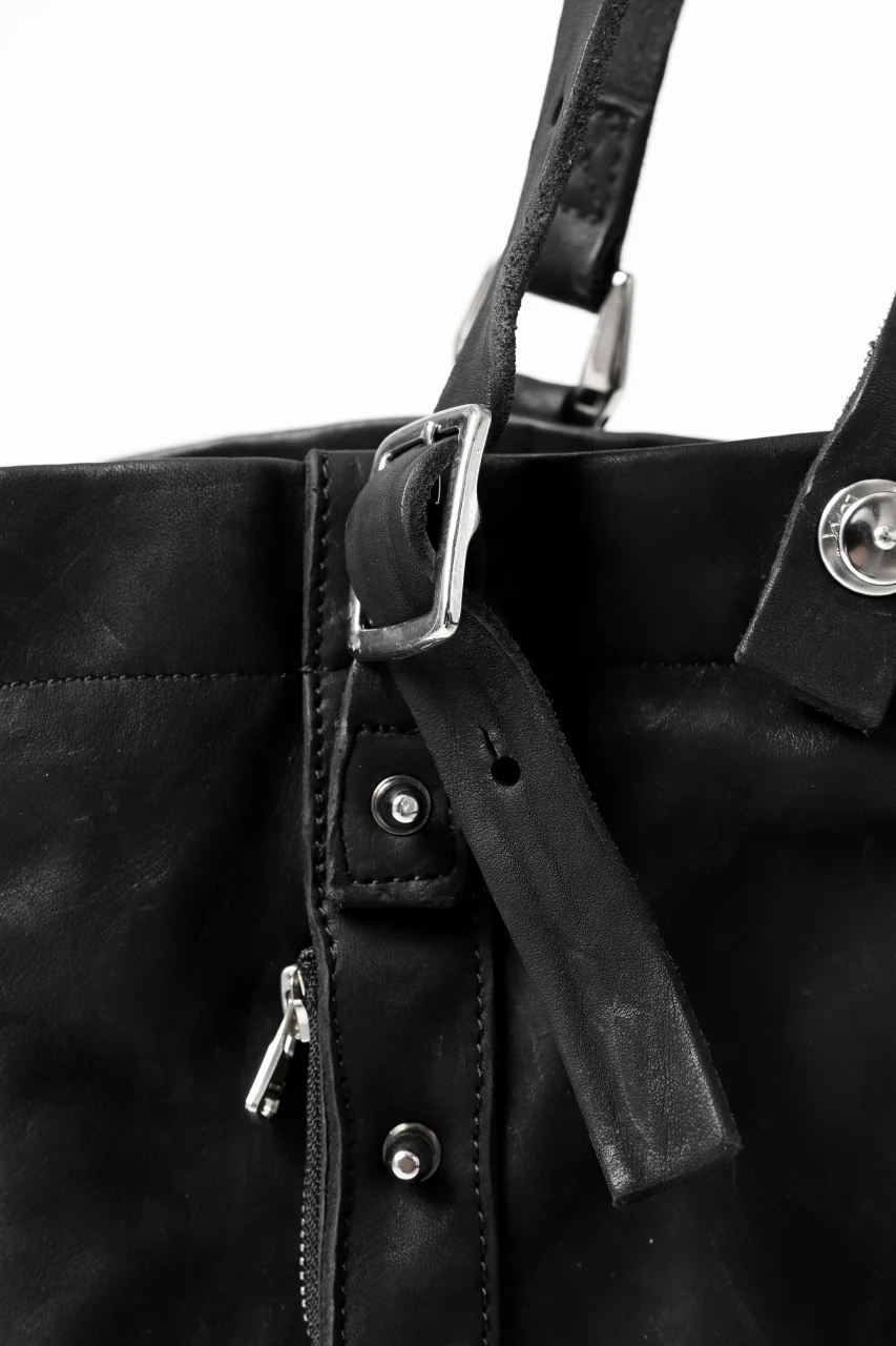 ISAMU KATAYAMA BACKLASH TOTE BAG / DOUBLE SHOULDER OBJECT DYED (BLACK) - Image 13