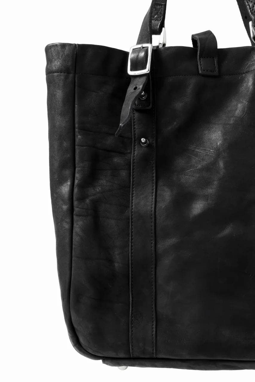 ISAMU KATAYAMA BACKLASH TOTE BAG / DOUBLE SHOULDER OBJECT DYED (BLACK) - Image 15
