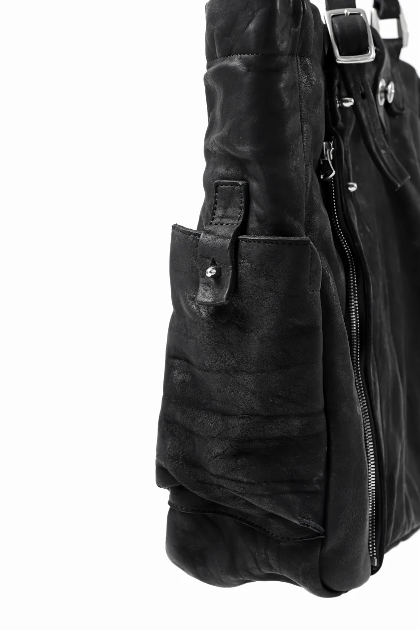 ISAMU KATAYAMA BACKLASH TOTE BAG / DOUBLE SHOULDER OBJECT DYED (BLACK) - Image 20