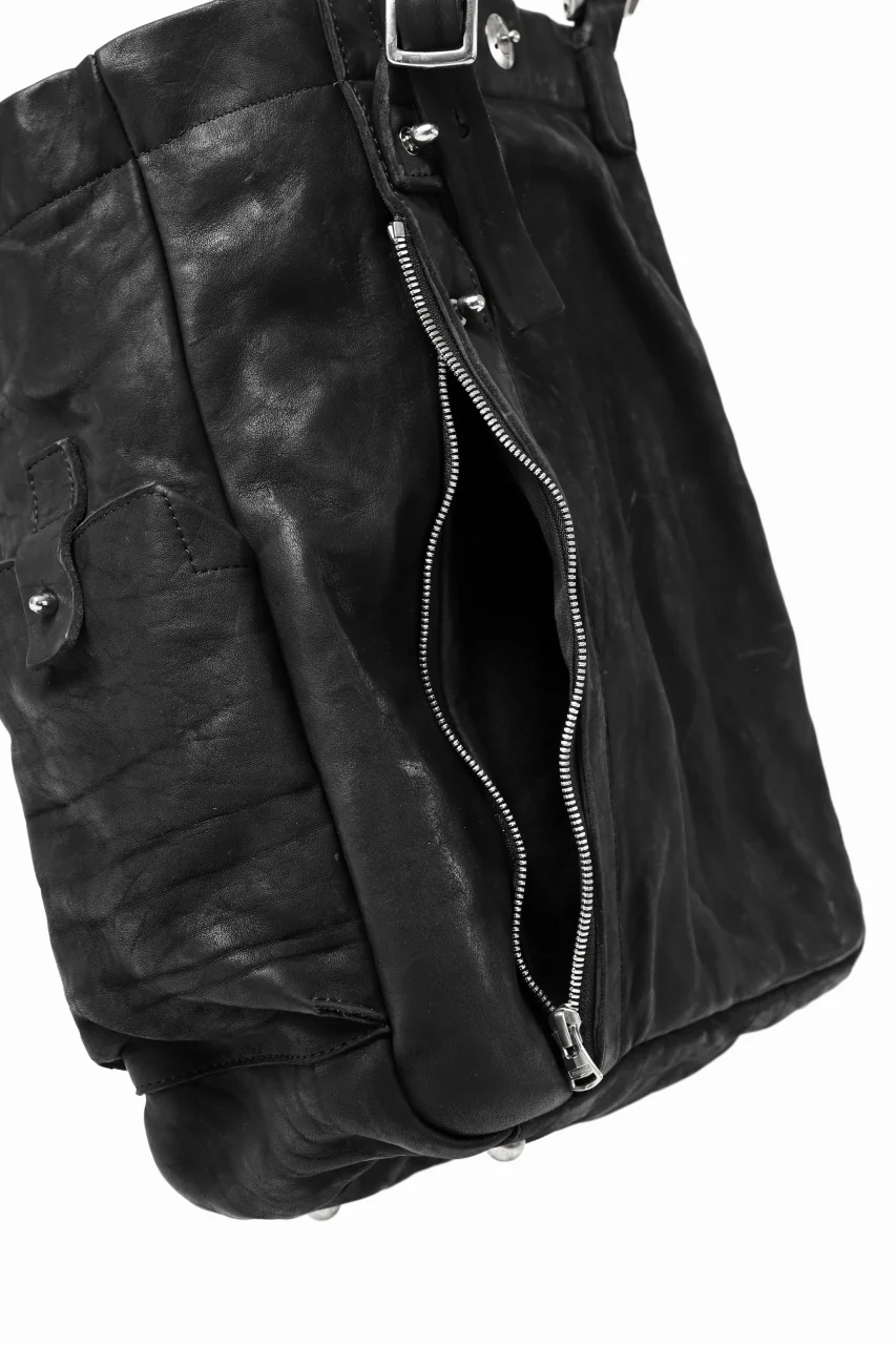 ISAMU KATAYAMA BACKLASH TOTE BAG / DOUBLE SHOULDER OBJECT DYED (BLACK) - Image 21