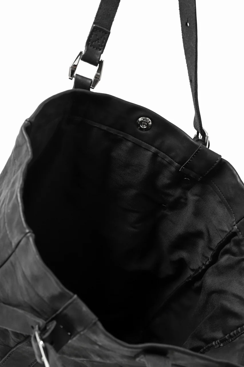 ISAMU KATAYAMA BACKLASH TOTE BAG / DOUBLE SHOULDER OBJECT DYED (BLACK) - Image 24