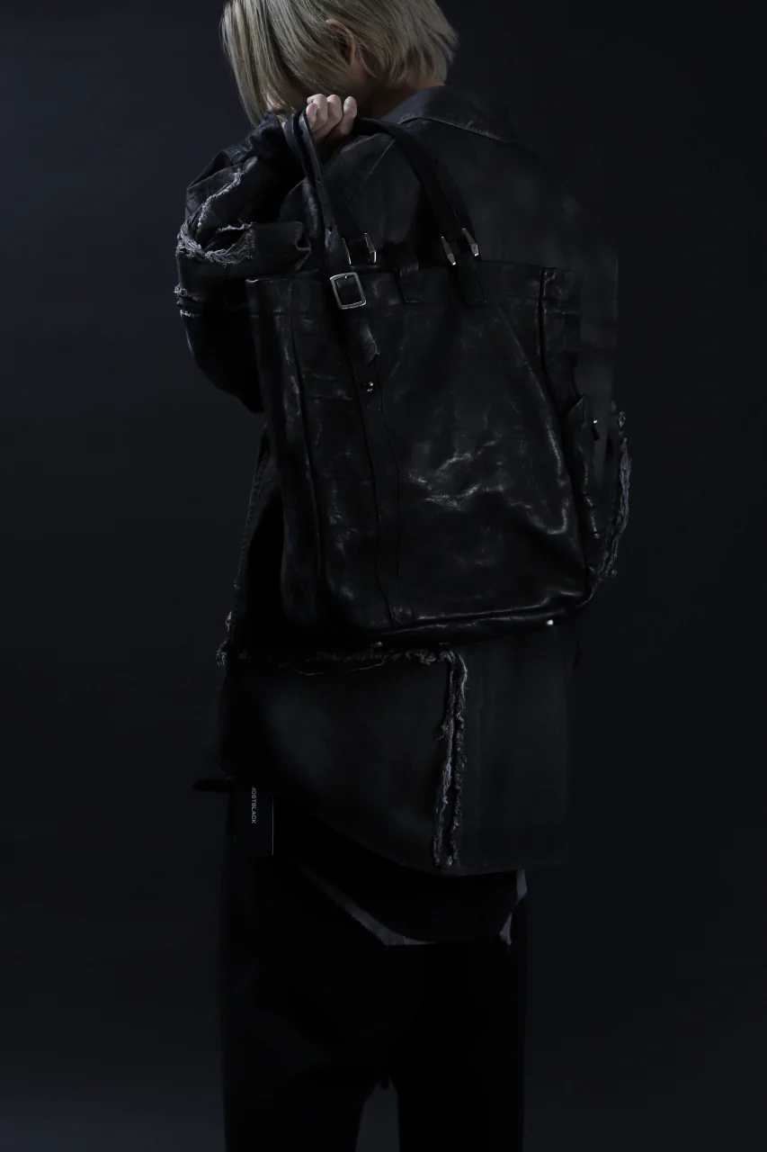 ISAMU KATAYAMA BACKLASH TOTE BAG / DOUBLE SHOULDER OBJECT DYED (BLACK) - Image 27