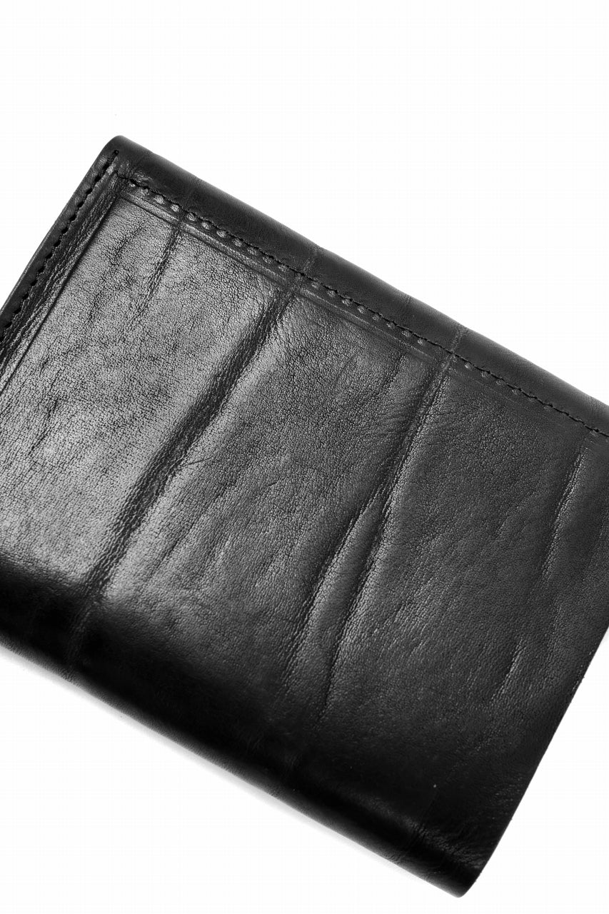 ISAMU KATAYAMA BACKLASH TRI-FOLD SHORT WALLET / ITALY DOUBLE SHOULDER (BLACK) - Image 10