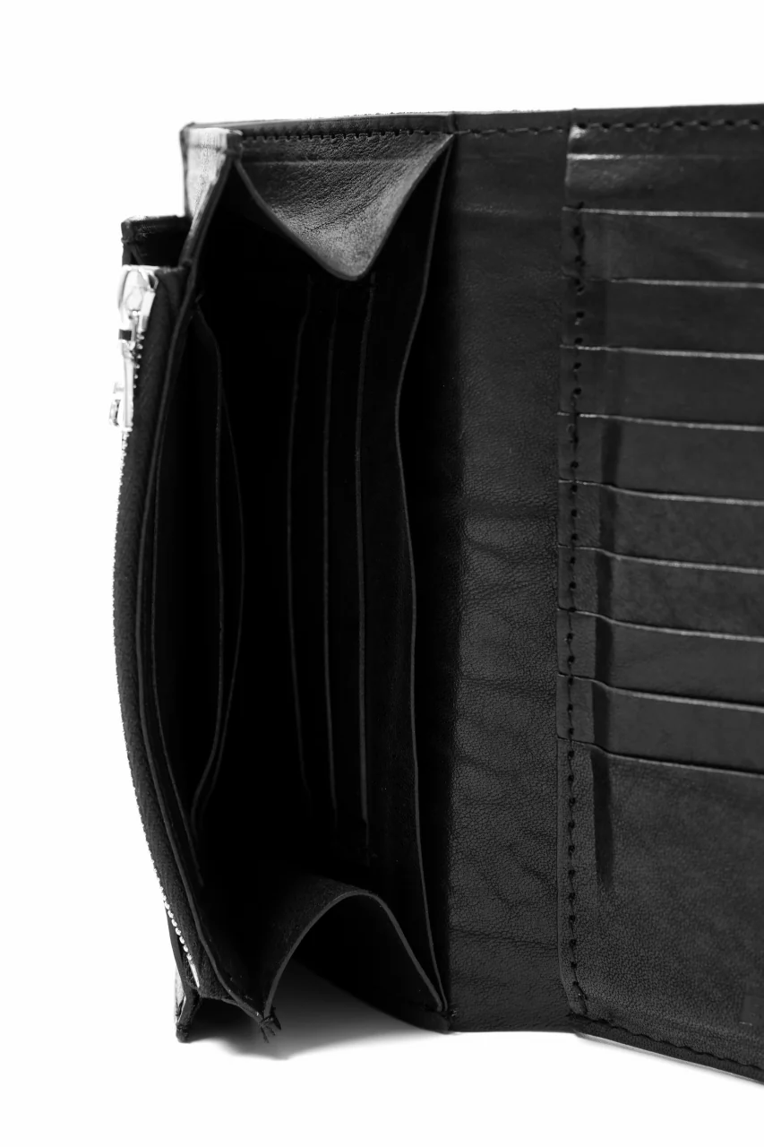 ISAMU KATAYAMA BACKLASH TRI-FOLD SHORT WALLET / ITALY DOUBLE SHOULDER (BLACK) - Image 12