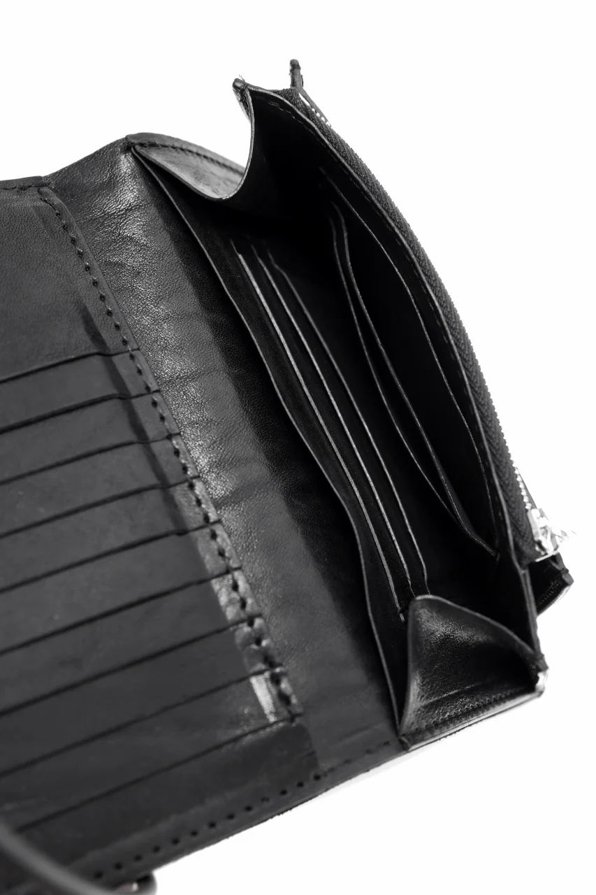 ISAMU KATAYAMA BACKLASH TRI-FOLD SHORT WALLET / ITALY DOUBLE SHOULDER (BLACK) - Image 13