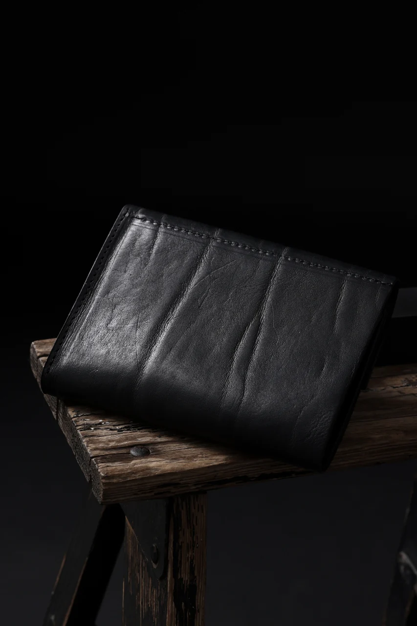 ISAMU KATAYAMA BACKLASH TRI-FOLD SHORT WALLET / ITALY DOUBLE SHOULDER (BLACK) - Image 15