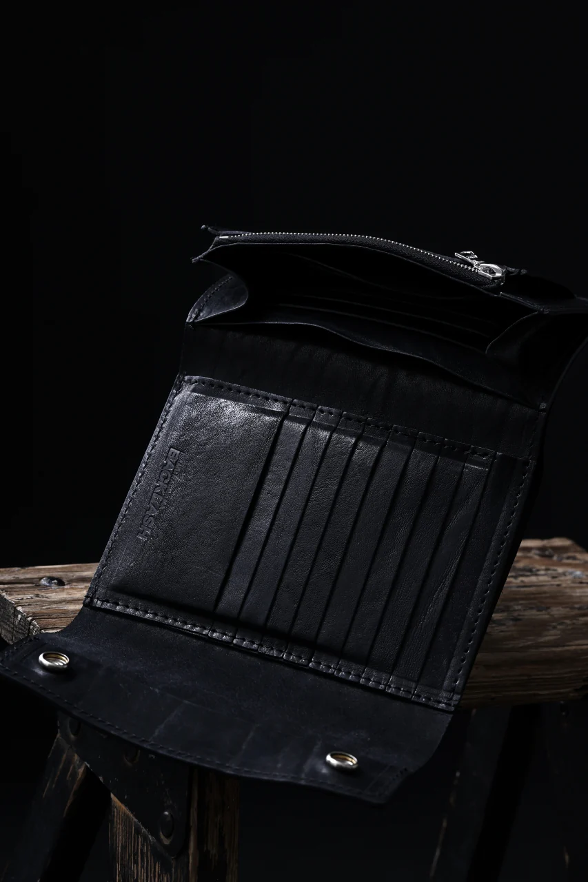 ISAMU KATAYAMA BACKLASH TRI-FOLD SHORT WALLET / ITALY DOUBLE SHOULDER (BLACK) - Image 17