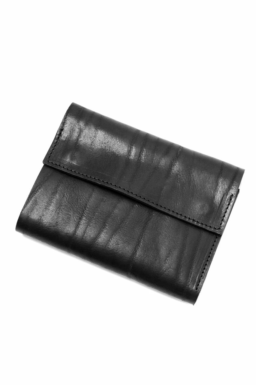 ISAMU KATAYAMA BACKLASH TRI-FOLD SHORT WALLET / ITALY DOUBLE SHOULDER (BLACK) - Image 2