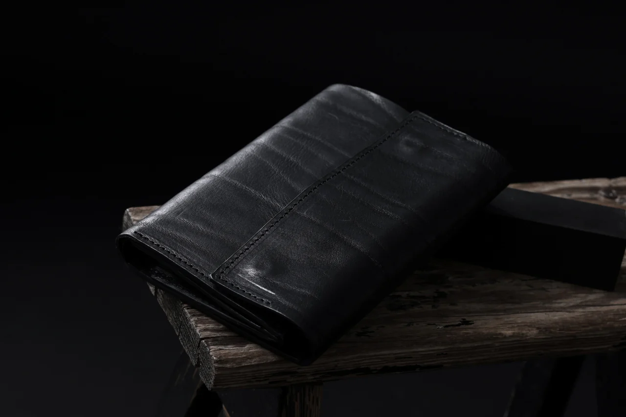 ISAMU KATAYAMA BACKLASH TRI-FOLD SHORT WALLET / ITALY DOUBLE SHOULDER (BLACK) - Image 22