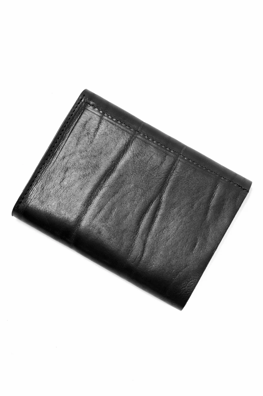 ISAMU KATAYAMA BACKLASH TRI-FOLD SHORT WALLET / ITALY DOUBLE SHOULDER (BLACK) - Image 4