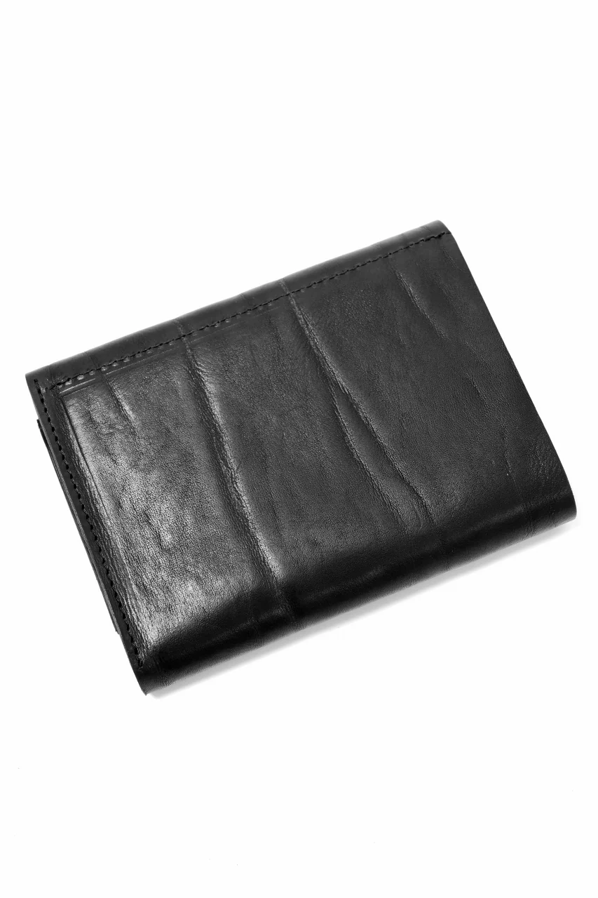 ISAMU KATAYAMA BACKLASH TRI-FOLD SHORT WALLET / ITALY DOUBLE SHOULDER (BLACK) - Image 5