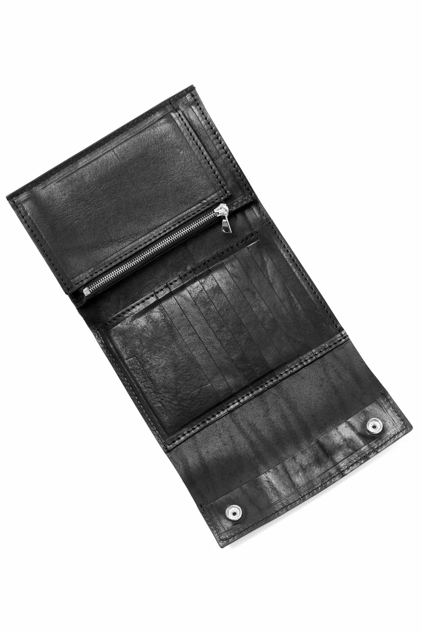 ISAMU KATAYAMA BACKLASH TRI-FOLD SHORT WALLET / ITALY DOUBLE SHOULDER (BLACK) - Image 7