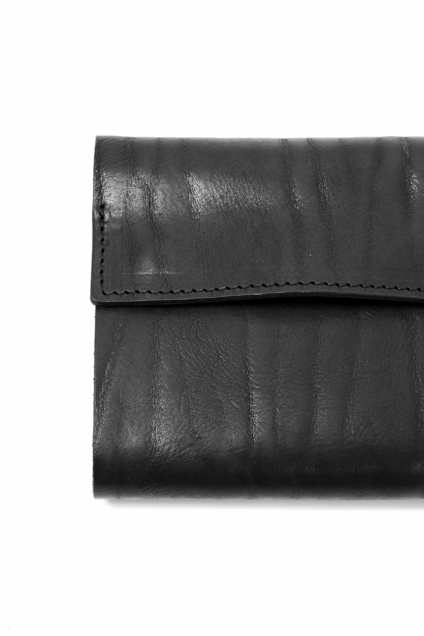 ISAMU KATAYAMA BACKLASH TRI-FOLD SHORT WALLET / ITALY DOUBLE SHOULDER (BLACK) - Image 8