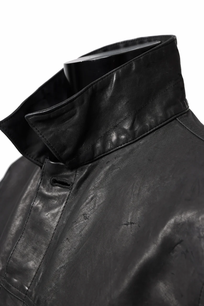 ISAMU KATAYAMA BACKLASH TRUCKER BLOUSON / GARMENT DYED - JP WET WHITE HORSE (BLACK) - Image 14