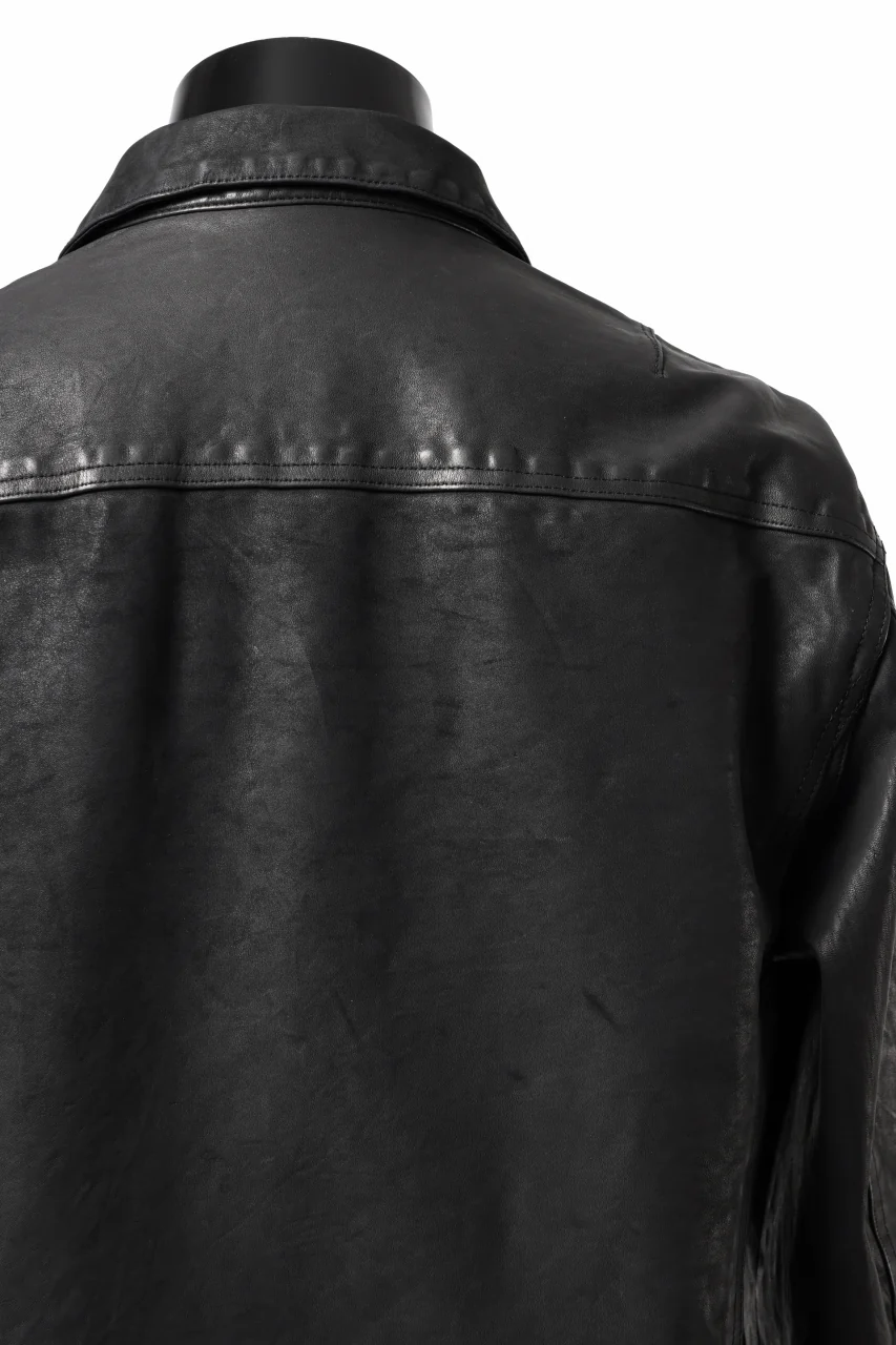 ISAMU KATAYAMA BACKLASH TRUCKER BLOUSON / GARMENT DYED - JP WET WHITE HORSE (BLACK) - Image 17