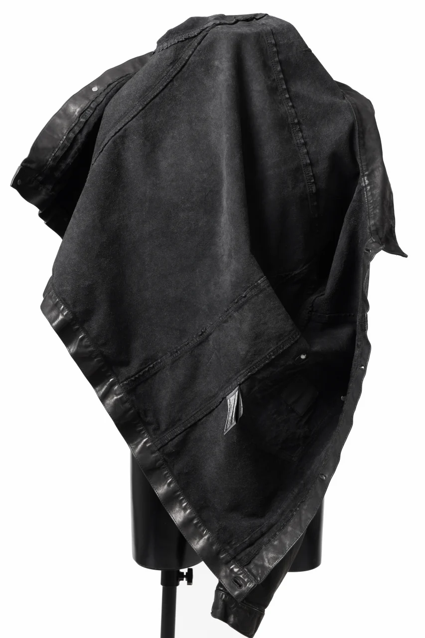 ISAMU KATAYAMA BACKLASH TRUCKER BLOUSON / GARMENT DYED - JP WET WHITE HORSE (BLACK) - Image 19
