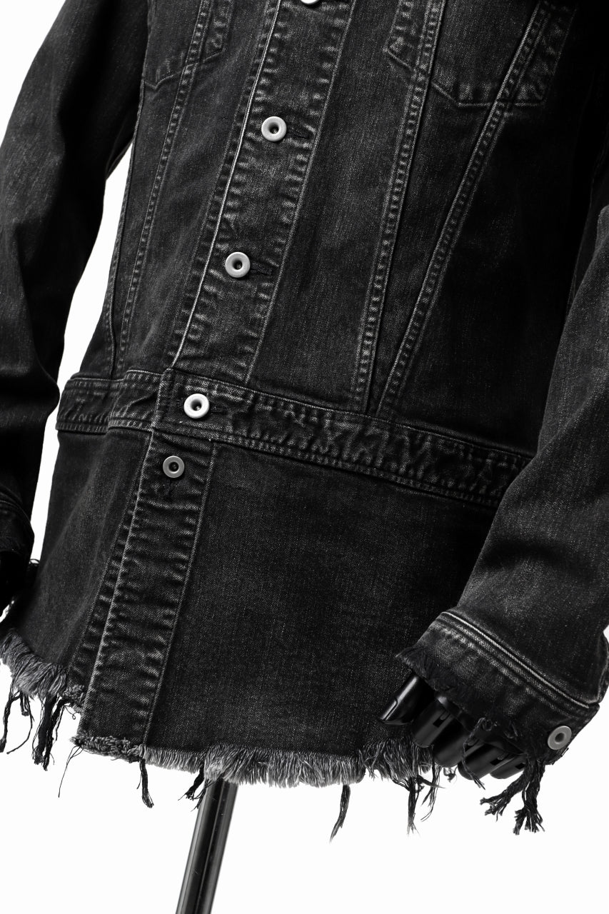 ISAMU KATAYAMA BACKLASH TRUCKER DENIM JACKET / SPLASH DYED (BLACK) - Image 19