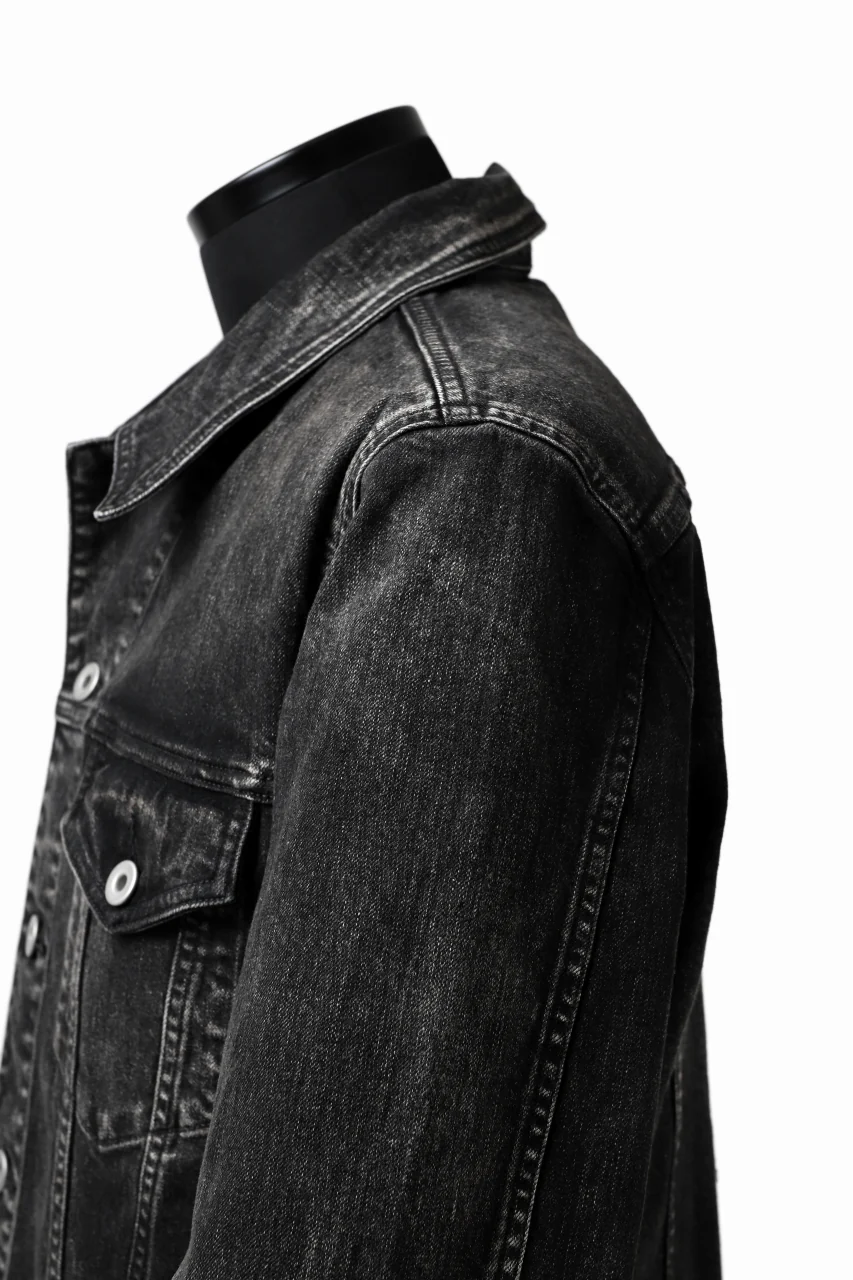 ISAMU KATAYAMA BACKLASH TRUCKER DENIM JACKET / SPLASH DYED (BLACK) - Image 21