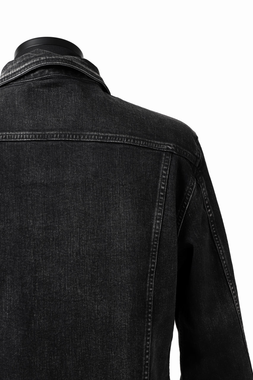 ISAMU KATAYAMA BACKLASH TRUCKER DENIM JACKET / SPLASH DYED (BLACK) - Image 23