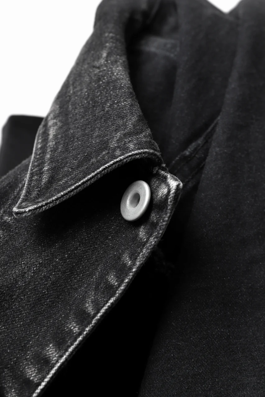 ISAMU KATAYAMA BACKLASH TRUCKER DENIM JACKET / SPLASH DYED (BLACK) - Image 25