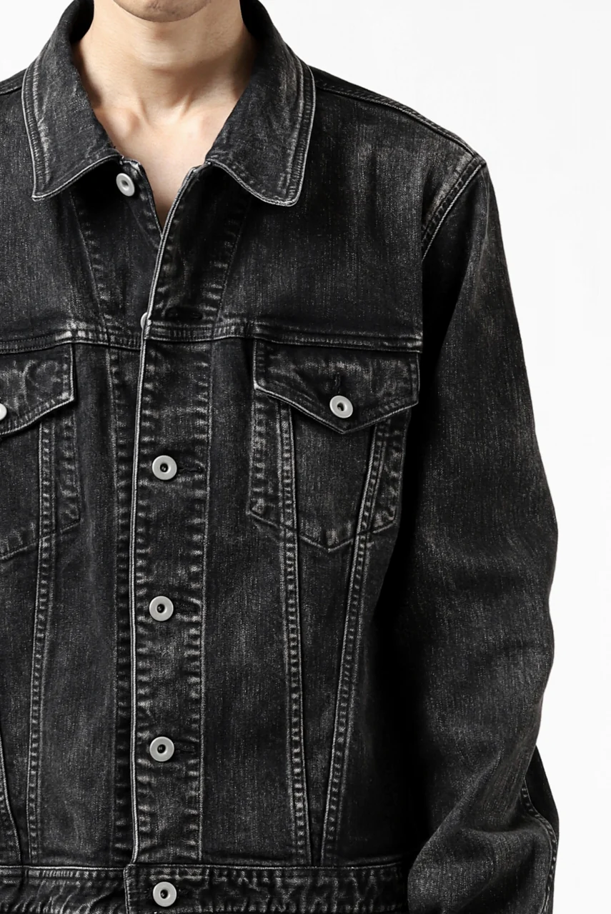 ISAMU KATAYAMA BACKLASH TRUCKER DENIM JACKET / SPLASH DYED (BLACK) - Image 33