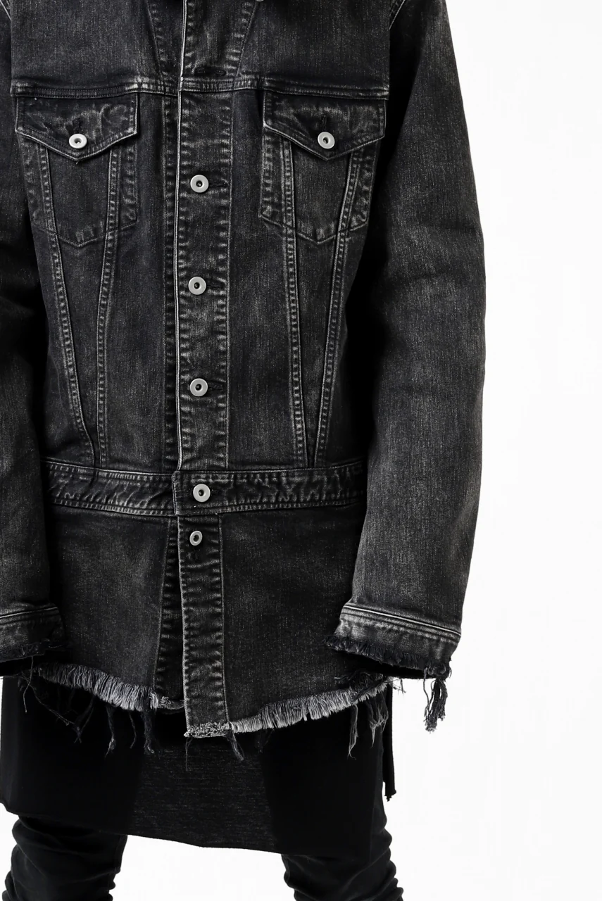 ISAMU KATAYAMA BACKLASH TRUCKER DENIM JACKET / SPLASH DYED (BLACK) - Image 35