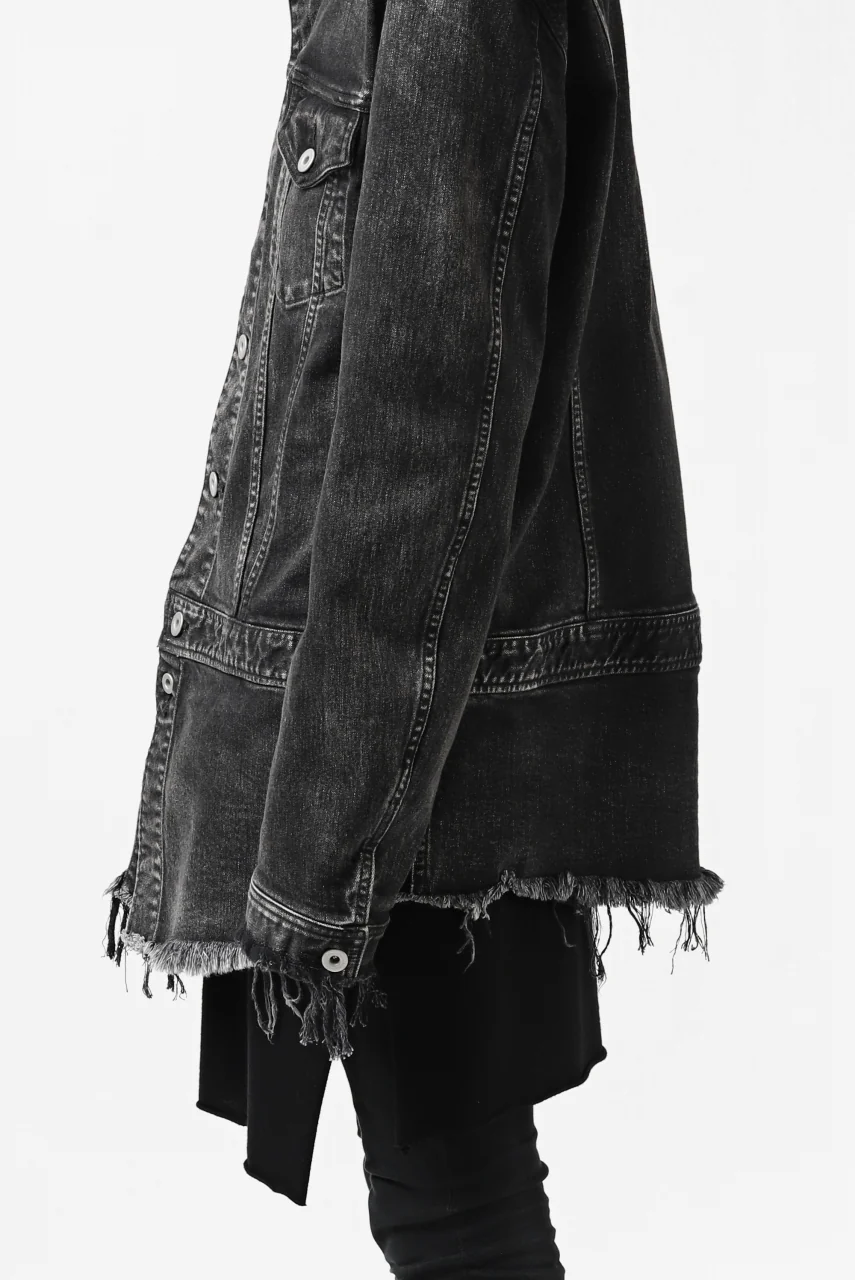 ISAMU KATAYAMA BACKLASH TRUCKER DENIM JACKET / SPLASH DYED (BLACK) - Image 36