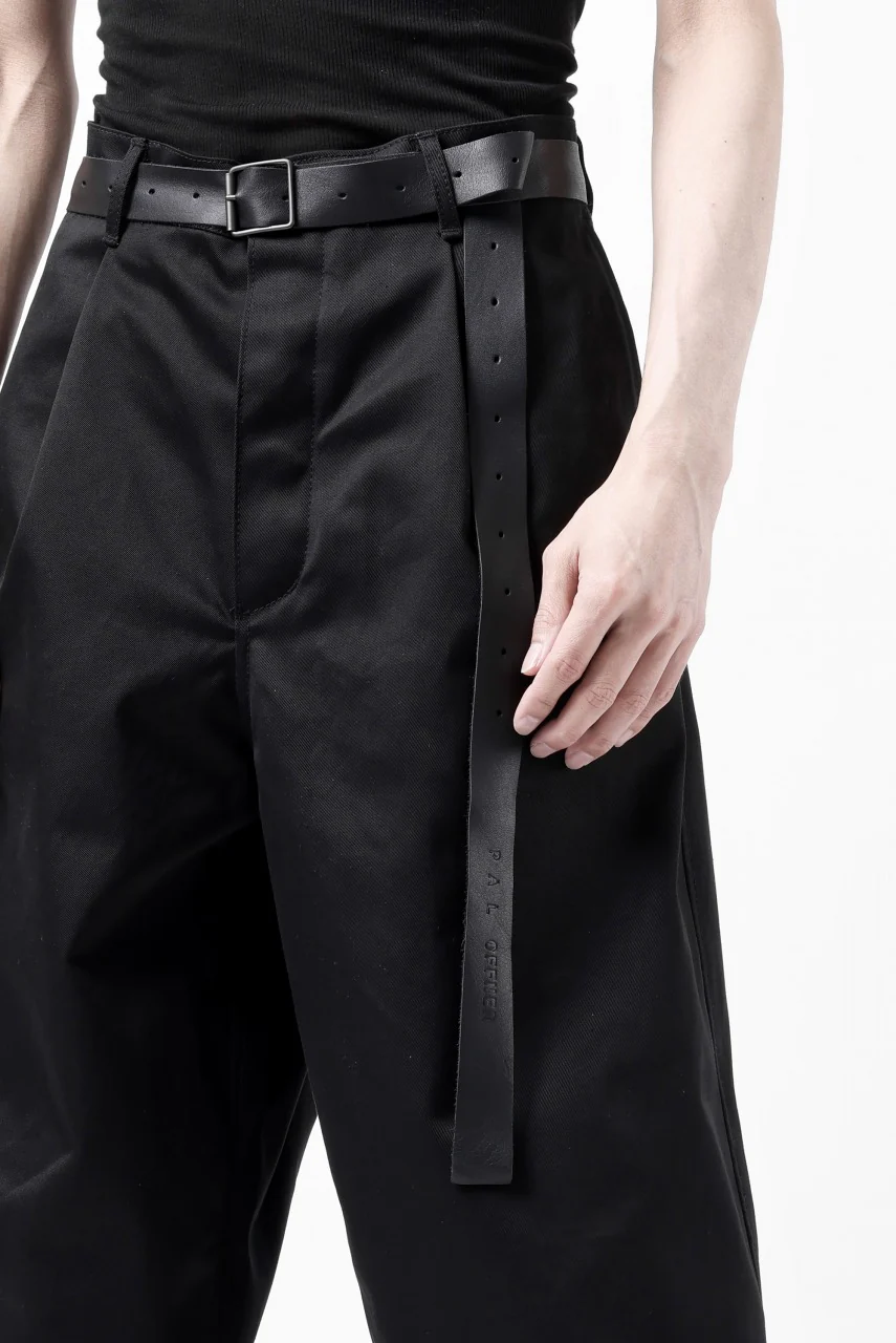 ISAMU KATAYAMA BACKLASH TUCK WIDE PANTS / HIGH DENSITY CHINO CLOTH (BLACK) - Image 14