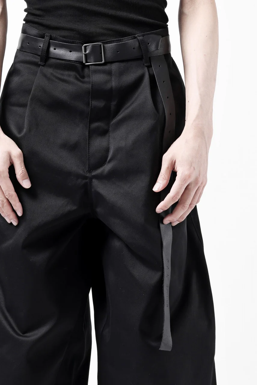 ISAMU KATAYAMA BACKLASH TUCK WIDE PANTS / HIGH DENSITY CHINO CLOTH (BLACK) - Image 16