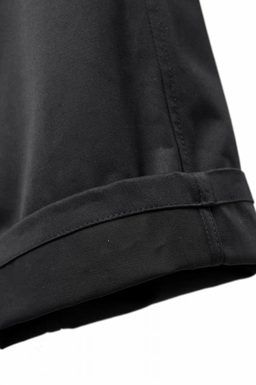 ISAMU KATAYAMA BACKLASH TUCK WIDE PANTS / HIGH DENSITY CHINO CLOTH (BLACK) - Image 29