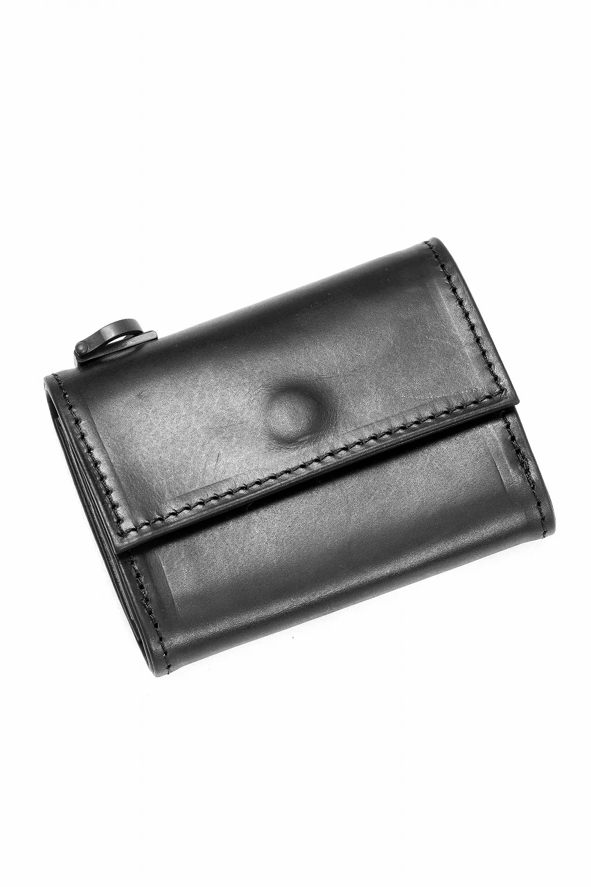 ISAMU KATAYAMA BACKLASH "Vitello Lucido" TINY WALLET / GUIDI CALF WHITE TANNING (BLACK) - Image 3