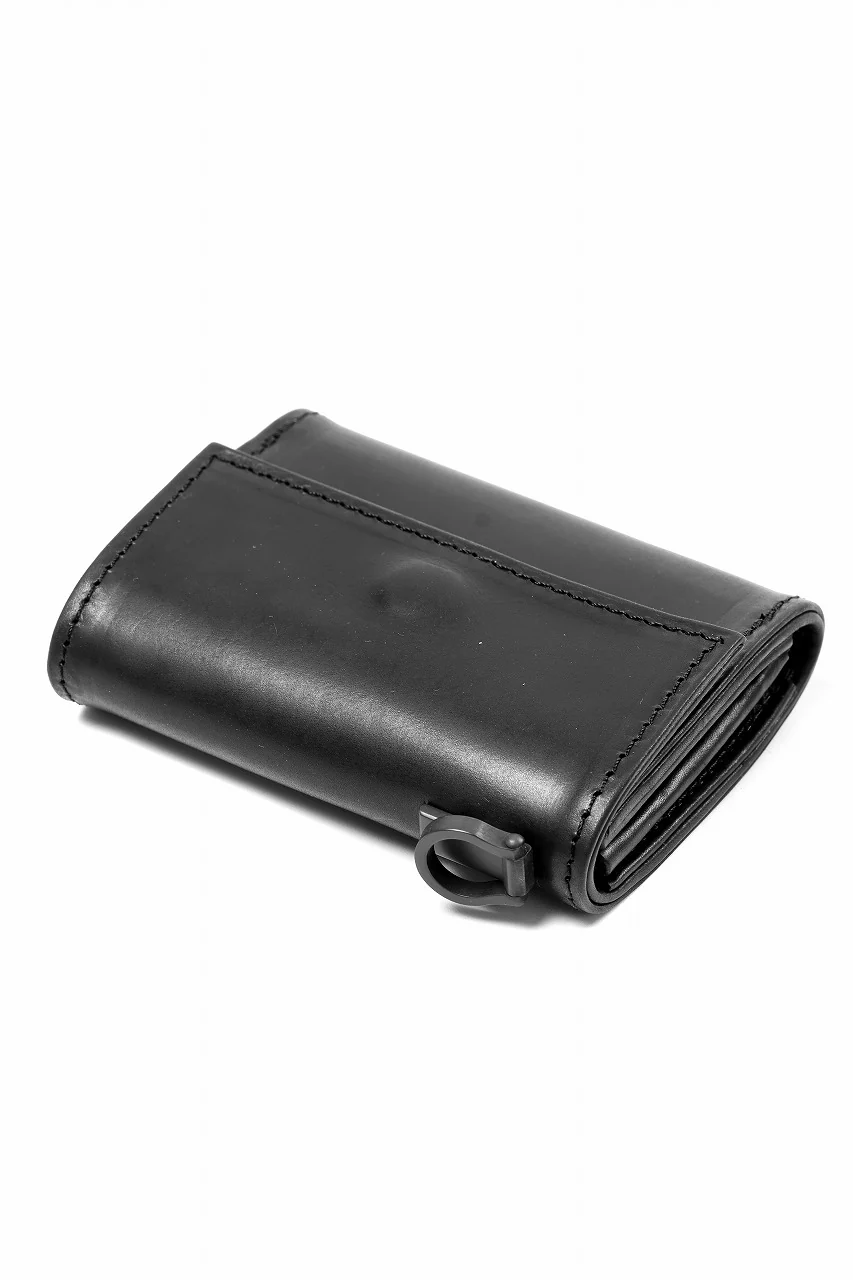 ISAMU KATAYAMA BACKLASH "Vitello Lucido" TINY WALLET / GUIDI CALF WHITE TANNING (BLACK) - Image 6