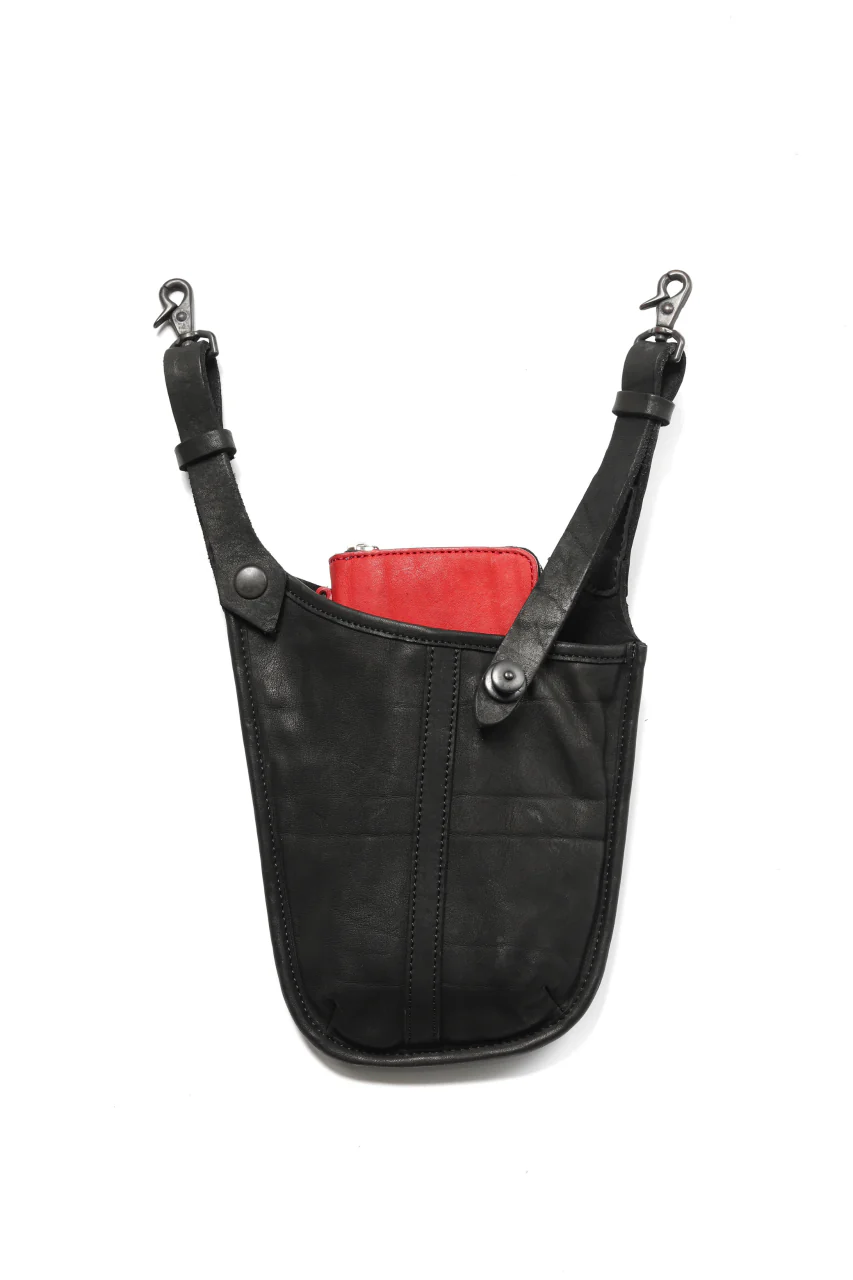 ISAMU KATAYAMA BACKLASH WAIST HANG BAG / DOUBLE-SHOULDER OBJECT DYED (BLACK) - Image 18