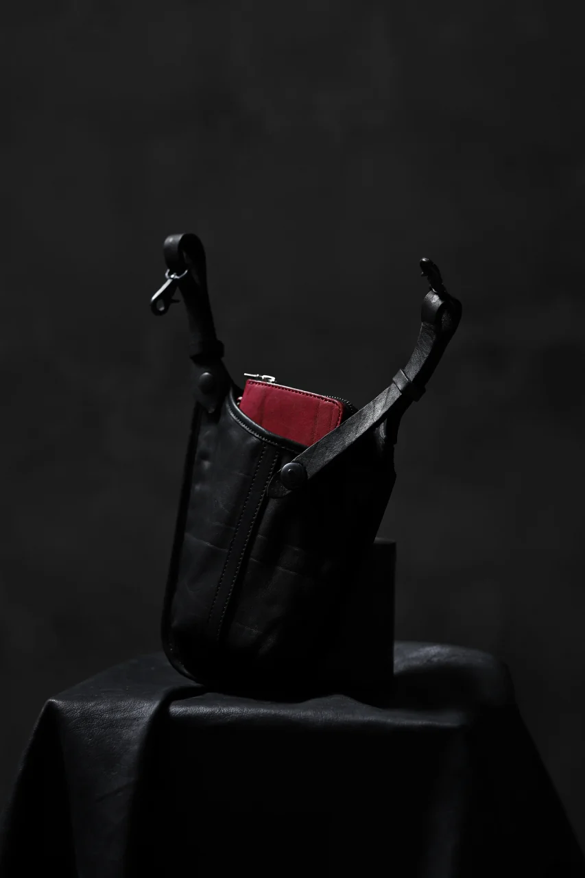 ISAMU KATAYAMA BACKLASH WAIST HANG BAG / DOUBLE-SHOULDER OBJECT DYED (BLACK) - Image 22