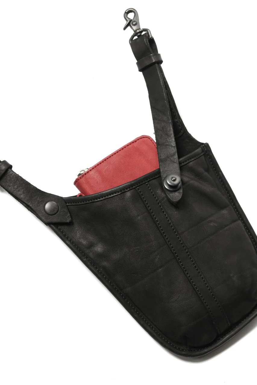 ISAMU KATAYAMA BACKLASH WAIST-HANG BAG / DOUBLE SHOULDER OBJECT DYED (BLACK) - Image 19
