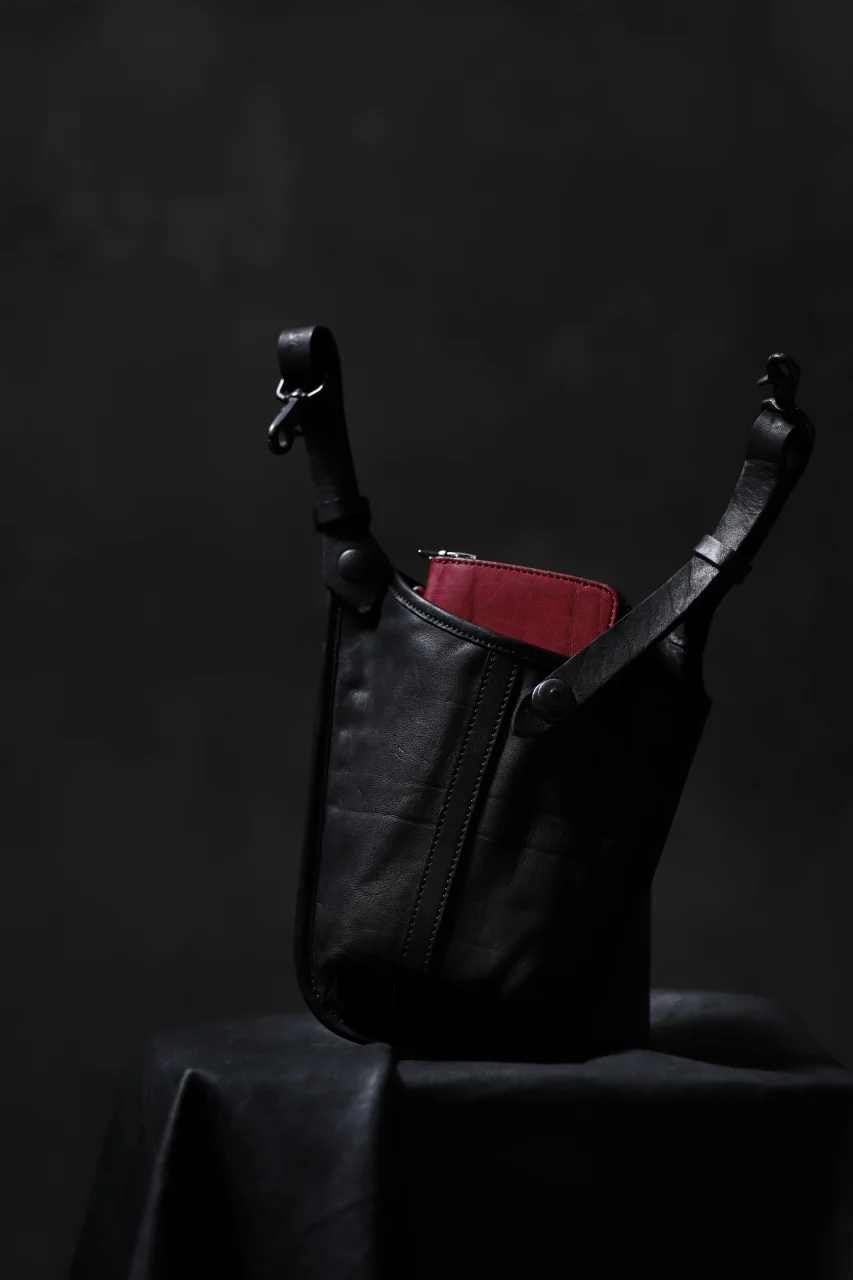 ISAMU KATAYAMA BACKLASH WAIST HANG BAG / DOUBLE-SHOULDER OBJECT DYED (BLACK) - Image 25