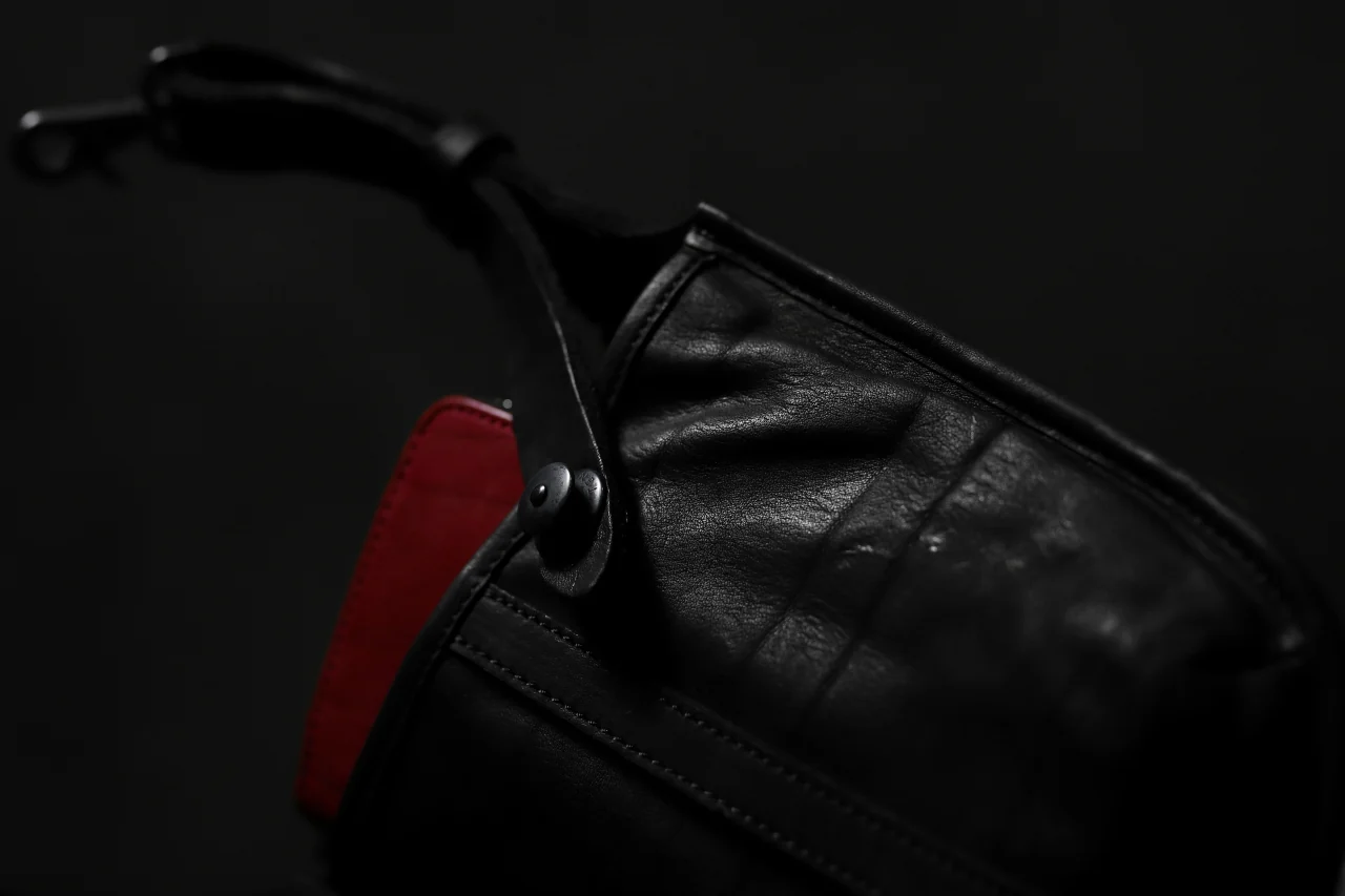 ISAMU KATAYAMA BACKLASH WAIST HANG BAG / DOUBLE-SHOULDER OBJECT DYED (BLACK) - Image 33