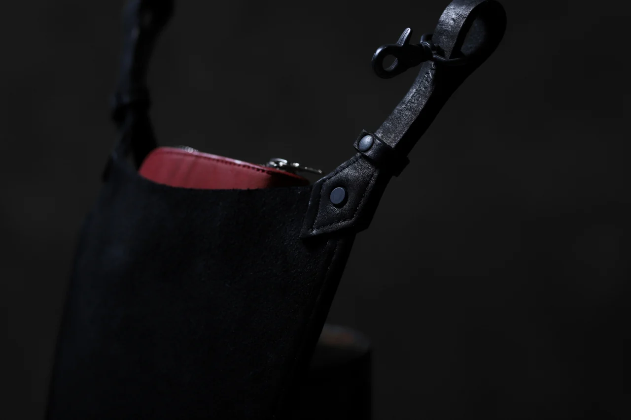 ISAMU KATAYAMA BACKLASH WAIST HANG BAG / DOUBLE-SHOULDER OBJECT DYED (BLACK) - Image 36