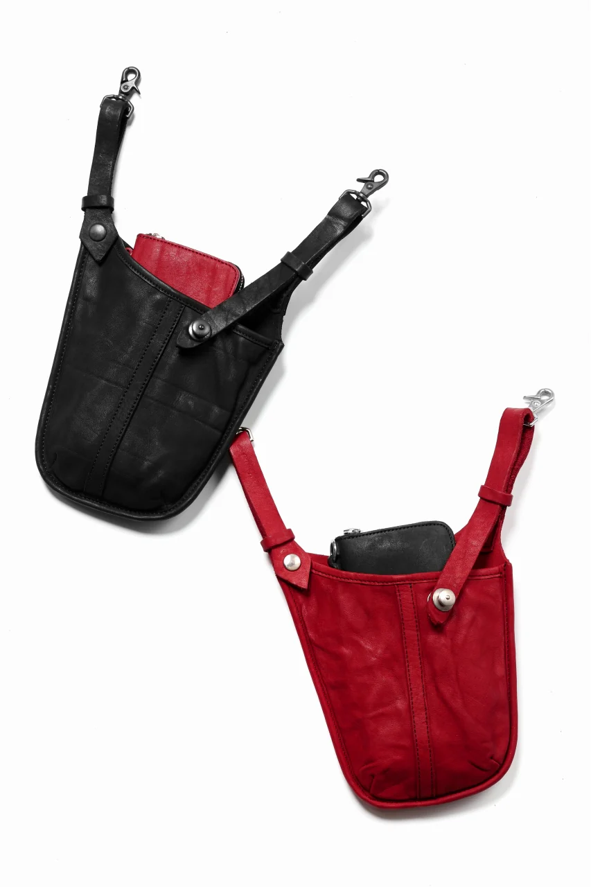 ISAMU KATAYAMA BACKLASH WAIST HANG BAG / DOUBLE-SHOULDER OBJECT DYED (RED) - Image 20
