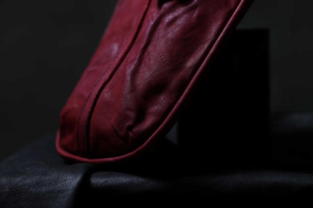 ISAMU KATAYAMA BACKLASH WAIST HANG BAG / DOUBLE-SHOULDER OBJECT DYED (RED) - Image 30
