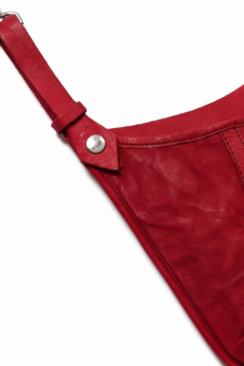 ISAMU KATAYAMA BACKLASH WAIST HANG BAG / DOUBLE-SHOULDER OBJECT DYED (RED) - Image 6