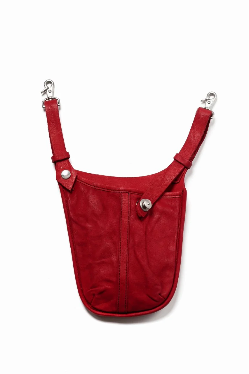 ISAMU KATAYAMA BACKLASH WAIST-HANG BAG / DOUBLE SHOULDER OBJECT DYED (RED)