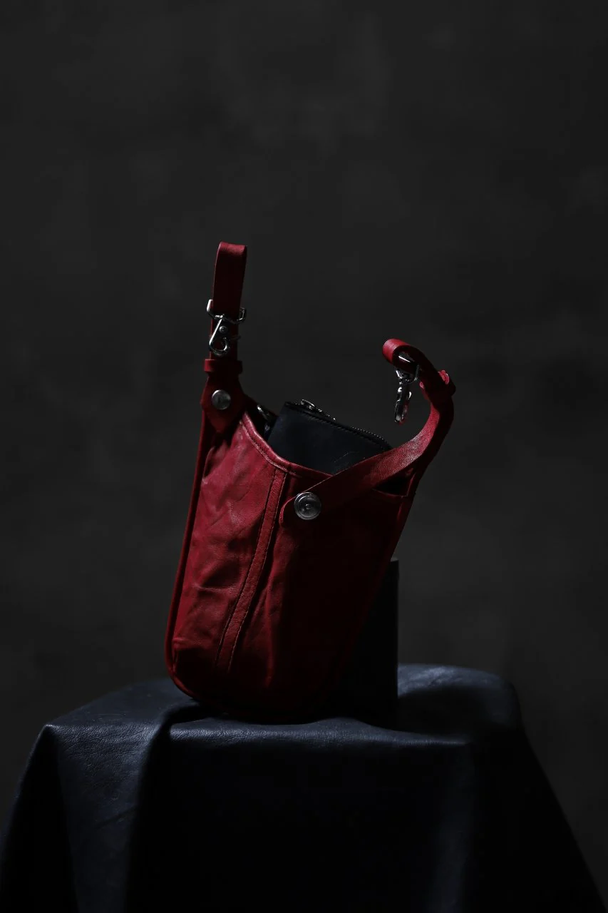 ISAMU KATAYAMA BACKLASH WAIST-HANG BAG / DOUBLE SHOULDER OBJECT DYED (RED) - Image 21
