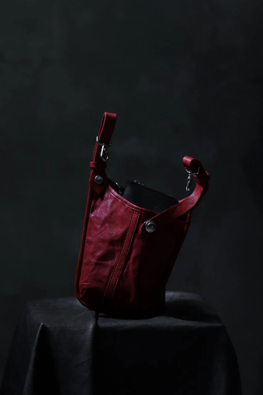 ISAMU KATAYAMA BACKLASH WAIST-HANG BAG / DOUBLE SHOULDER OBJECT DYED (RED) - Image 22