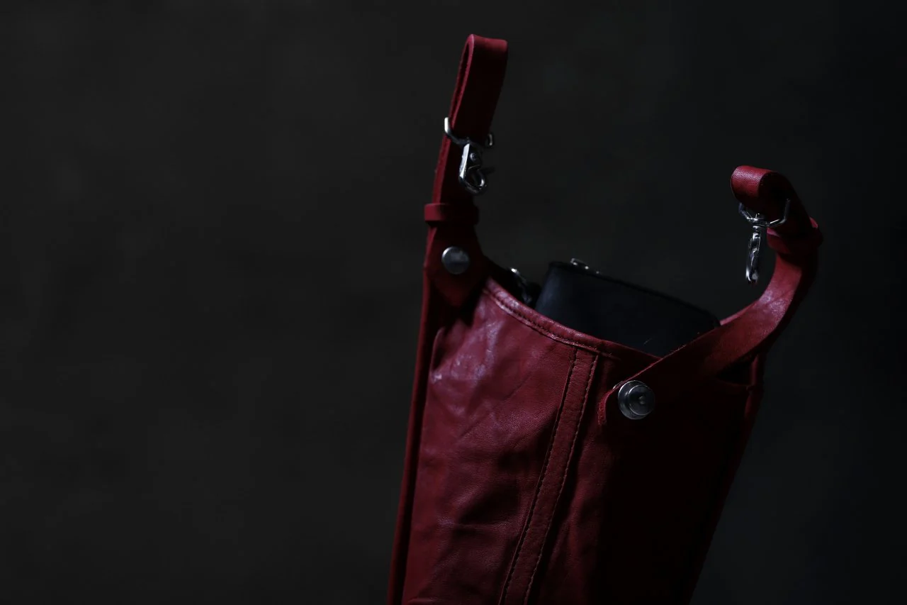 ISAMU KATAYAMA BACKLASH WAIST-HANG BAG / DOUBLE SHOULDER OBJECT DYED (RED) - Image 29