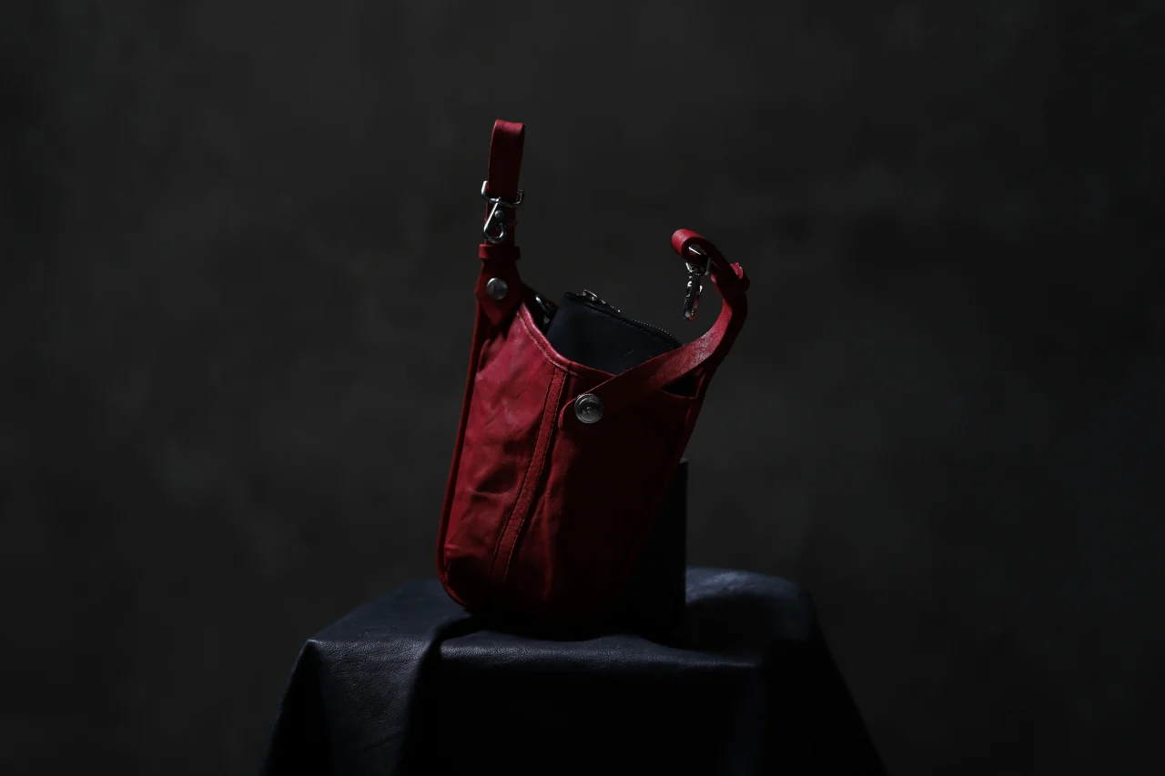 ISAMU KATAYAMA BACKLASH WAIST HANG BAG / DOUBLE-SHOULDER OBJECT DYED (RED) - Image 27