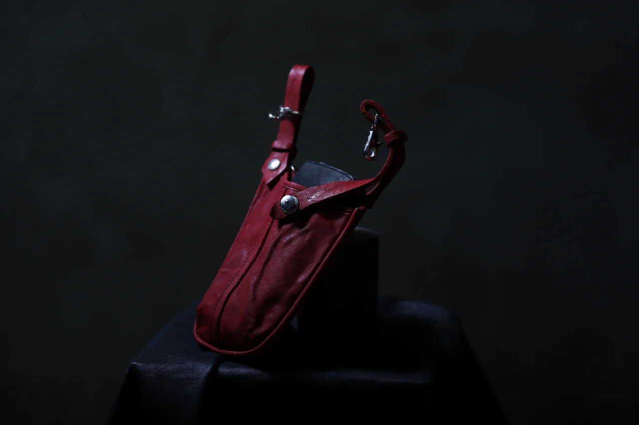 ISAMU KATAYAMA BACKLASH WAIST HANG BAG / DOUBLE-SHOULDER OBJECT DYED (RED) - Image 32