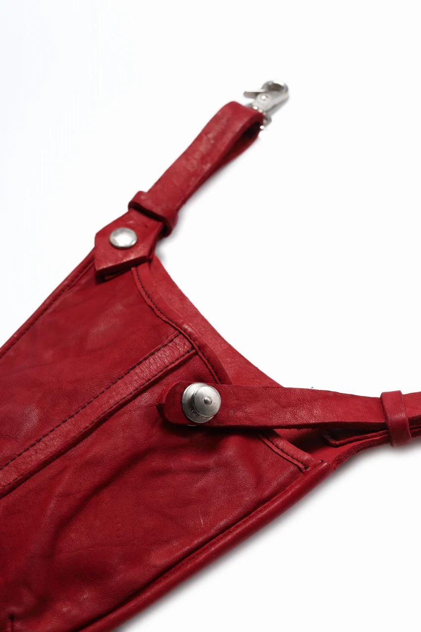 ISAMU KATAYAMA BACKLASH WAIST HANG BAG / DOUBLE-SHOULDER OBJECT DYED (RED) - Image 8